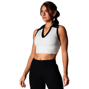 Tavi White Black Collared Crop Top Women's Size Large